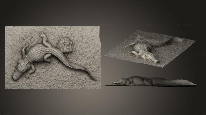 Статуэтки животных (Крокодил 2, STKJ_0209) 3D модель для ЧПУ станка